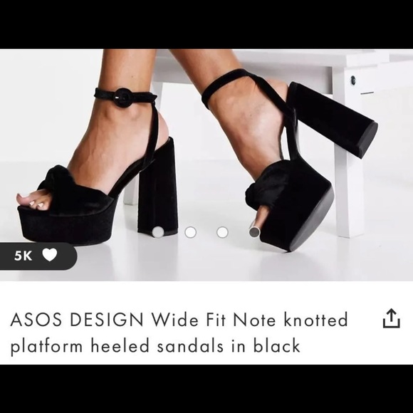 ASOS knotted platform velvet heeled sandals - Picture 2 of 3
